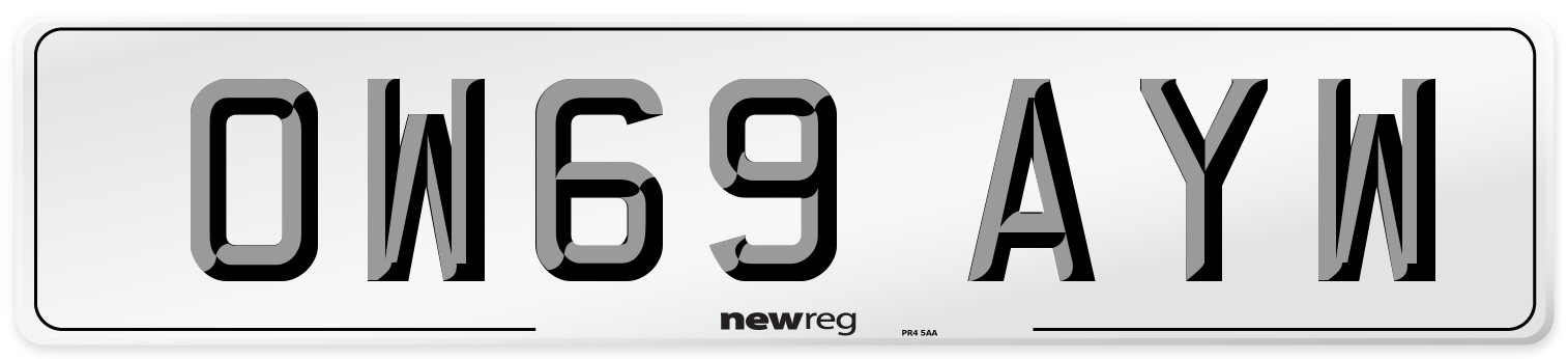 OW69 AYW Number Plate from New Reg